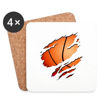 basketball fan sport - Untersetzer (4er-Set) - Weiß - Vorne