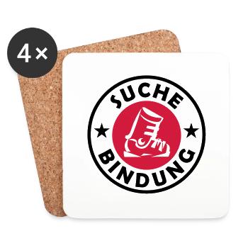 Suche Bindung - Single 2 Color Design - Untersetzer (4er-Set) - Weiß - Vorne