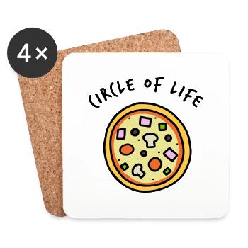 Pizza - circle of life - Untersetzer (4er-Set) - Weiß - Vorne