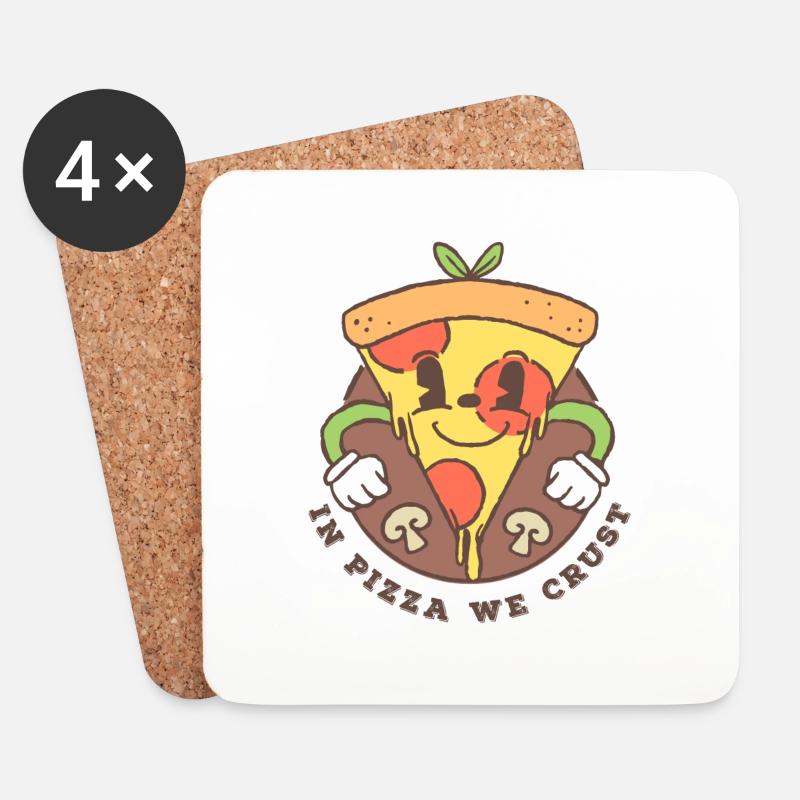 In Pizza we crust - Untersetzer (4er-Set) - Weiß