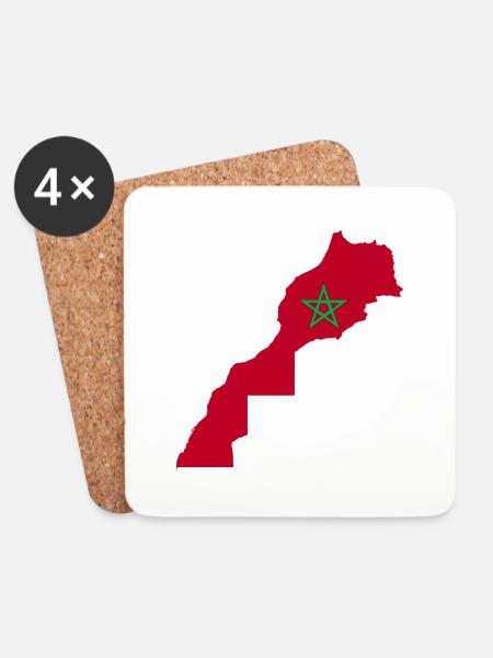 Marokko-Morocco - Untersetzer (4er-Set) - Weiß