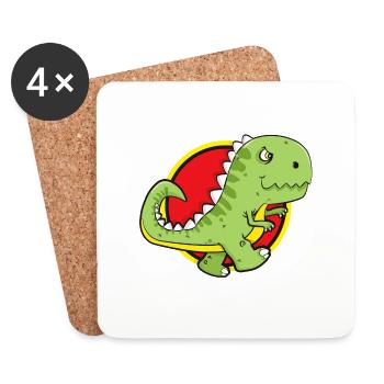 T REX - Dessous de verre (lot de 4) - blanc - Devant