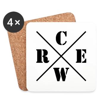 crew logo - Dessous de verre (lot de 4) - blanc - Devant