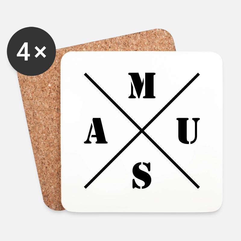 Maus Logo - Untersetzer (4er-Set) - Weiß