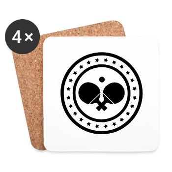 Table Tennis Emblem 01 - Coasters (set of 4) - white - Front