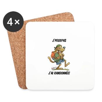 randonnée chien - Dessous de verre (lot de 4) - blanc - Devant