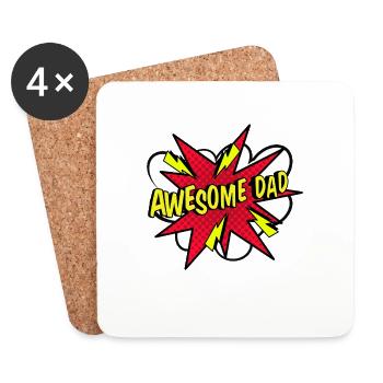 Awesome dad - Untersetzer (4er-Set) - Weiß - Vorne