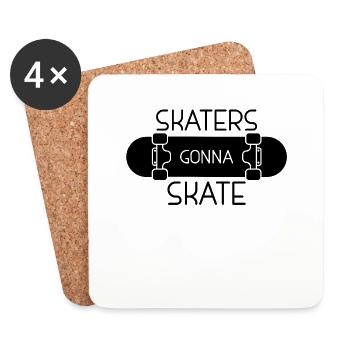 Skaters T-Shirt & Gift Idea - Coasters (set of 4) - white - Front