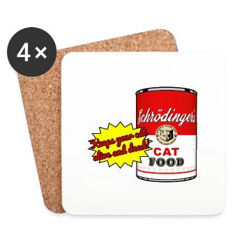 Schrödingers Katzenfutter - Untersetzer (4er-Set) - Weiß - Vorne