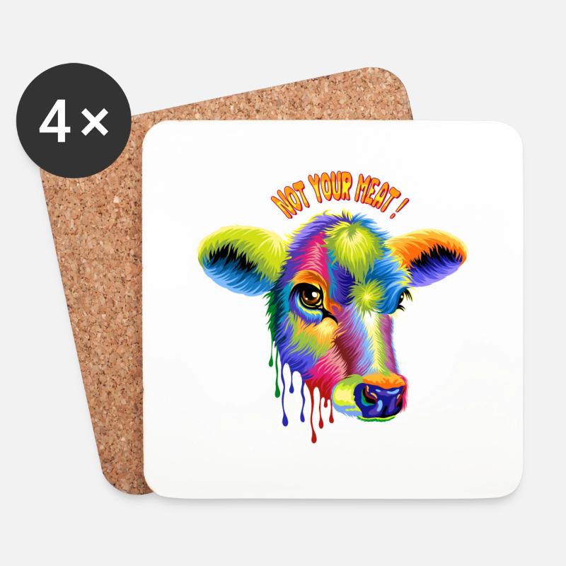 Not your Meat - Untersetzer (4er-Set) - Weiß