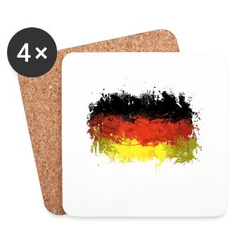 Deutsch Flagge Graffiti - Untersetzer (4er-Set) - Weiß - Vorne