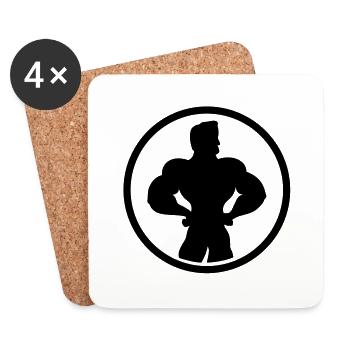 bodybuilding_logo_f1 - Dessous de verre (lot de 4) - blanc - Devant