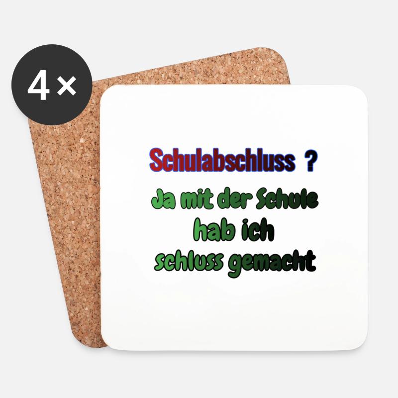 Schulabschluss ? - Untersetzer (4er-Set) - Weiß