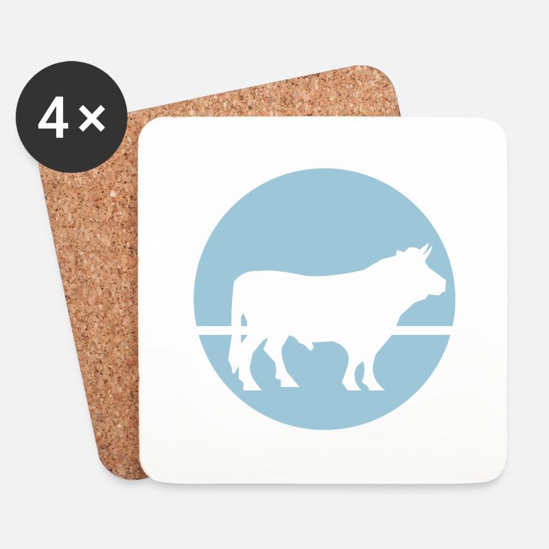 Bull - Coasters (set of 4) - white