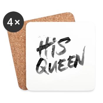 His Queen Splash - Black - Untersetzer (4er-Set) - Weiß - Vorne