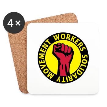 3 colors - Workers Solidarity Movement - Working - Coasters (set of 4) - white - Front