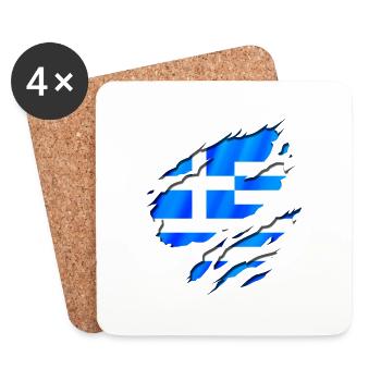 flag football greek country - Coasters (set of 4) - white - Front