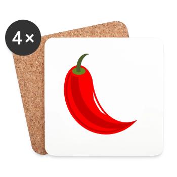 pepper_clean.png - Untersetzer (4er-Set) - Weiß - Vorne