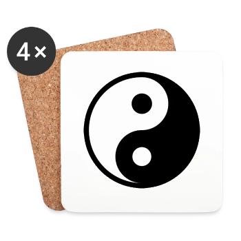 Ying Yang Symbol - Untersetzer (4er-Set) - Weiß - Vorne