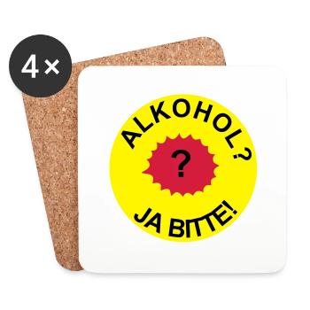 Alcohol yes please! - Coasters (set of 4) - white - Front