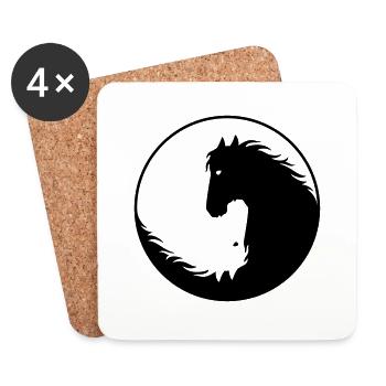 Horses Yin Yang - Coasters (set of 4) - white - Front