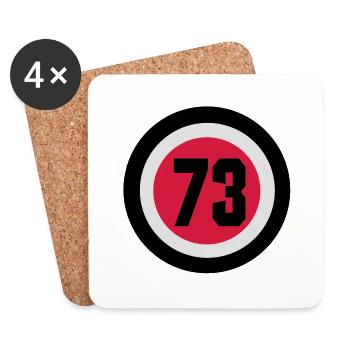 73_vec_3 - Coasters (set of 4) - white - Front
