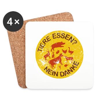Animals eat? No thanks. - Coasters (set of 4) - white - Front