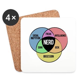 NERD SHIRT - Dessous de verre (lot de 4) - blanc - Devant
