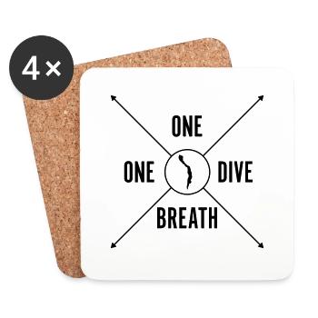 One Breath One Dive Apnea - Untersetzer (4er-Set) - Weiß - Vorne
