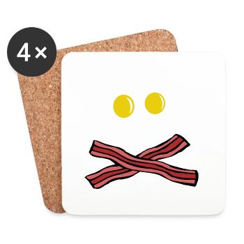 Eier und Speck Totenkopf - Untersetzer (4er-Set) - Weiß - Vorne