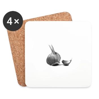 Knoblauch - Untersetzer (4er-Set) - Weiß - Vorne