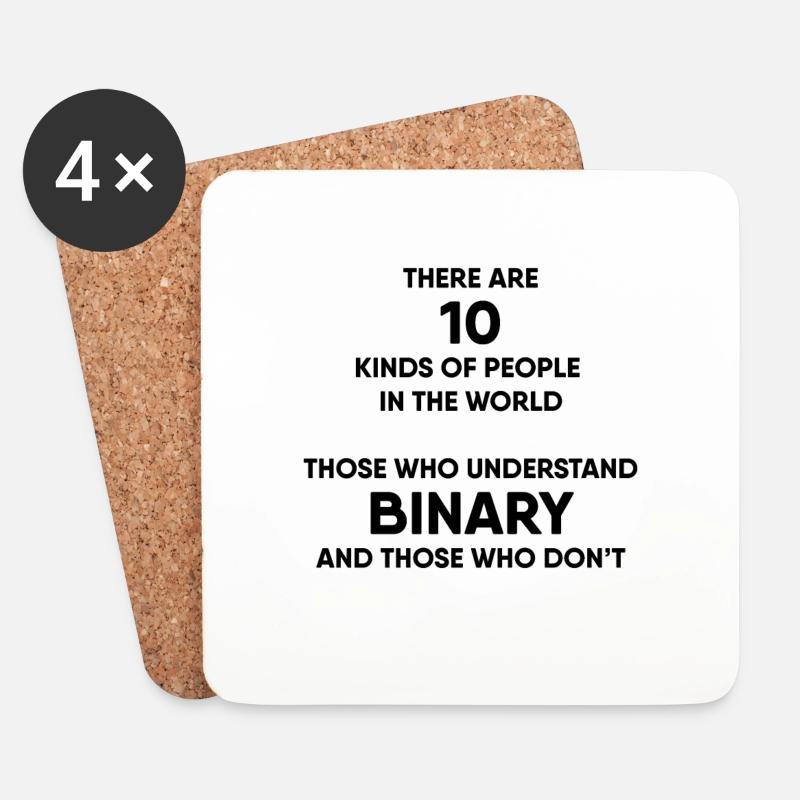 Programmer - Binary system - Coasters (set of 4) - white