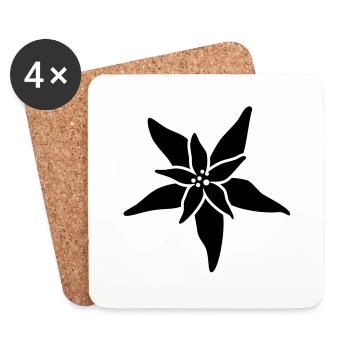 Edelweiss (1c) - Dessous de verre (lot de 4) - blanc - Devant