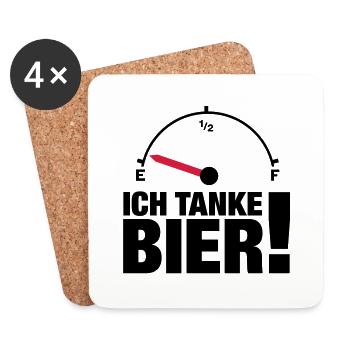 ich_tanke_bier__f2 - Untersetzer (4er-Set) - Weiß - Vorne