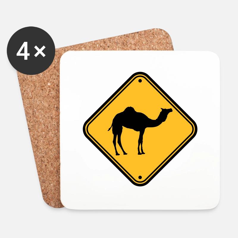 schild warnung gefahr achtung vorsicht hinweis kam - Untersetzer (4er-Set) - Weiß