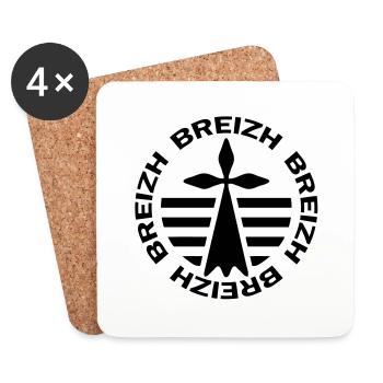 Breizh bretagne hermine 1 - Coasters (set of 4) - white - Front
