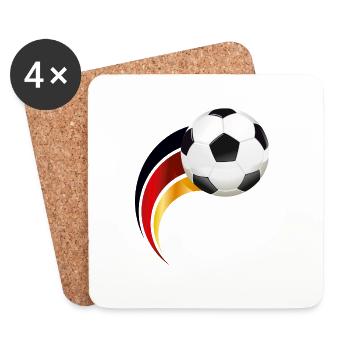 Fussball Deutschland - Untersetzer (4er-Set) - Weiß - Vorne