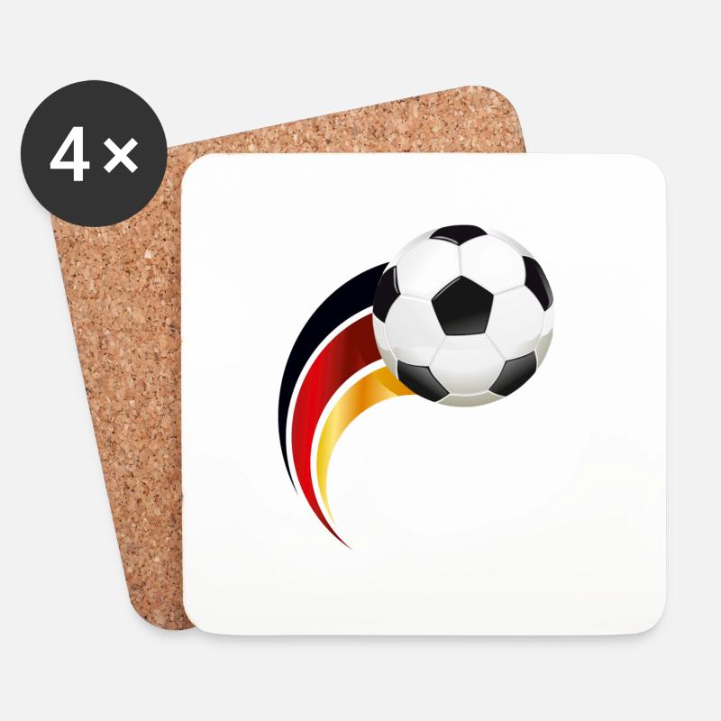 Fussball Deutschland - Untersetzer (4er-Set) - Weiß
