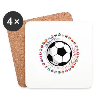 Soccer Flags of the World Football - Untersetzer (4er-Set) - Weiß - Vorne