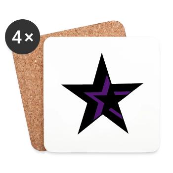 Étoile noire-violet feminisme - Dessous de verre (lot de 4) - blanc - Devant
