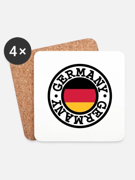 Deutschland Germany - Untersetzer (4er-Set) - Weiß