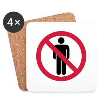 banned sign of hatred hate people - Coasters (set of 4) - white - Front