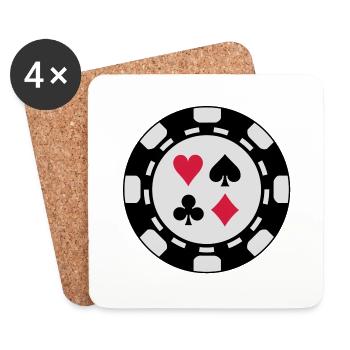 poker_chip_c3 - Dessous de verre (lot de 4) - blanc - Devant