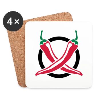 Chili Barbecue - Coasters (set of 4) - white - Front
