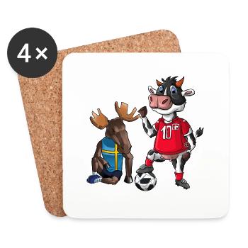 Schweiz Schweden - Untersetzer (4er-Set) - Weiß - Vorne
