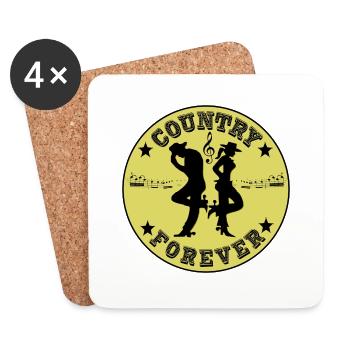 country forever - Dessous de verre (lot de 4) - blanc - Devant