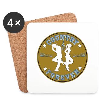 country forever - Dessous de verre (lot de 4) - blanc - Devant