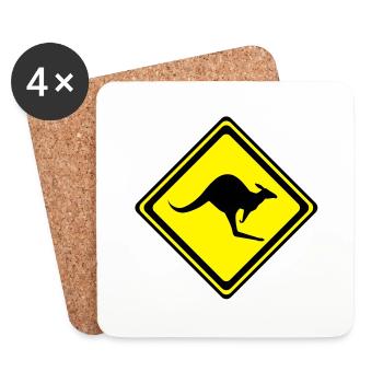 Kangaroo__V001 - Coasters (set of 4) - white - Front