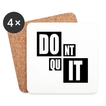 motivation spruch cool ausdauer fitness text logo - Untersetzer (4er-Set) - Weiß - Vorne