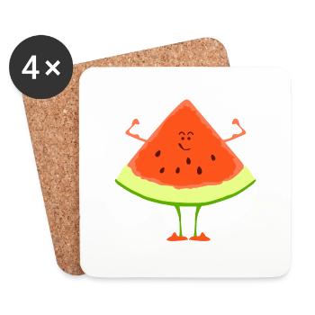 Mr. Melon - Untersetzer (4er-Set) - Weiß - Vorne